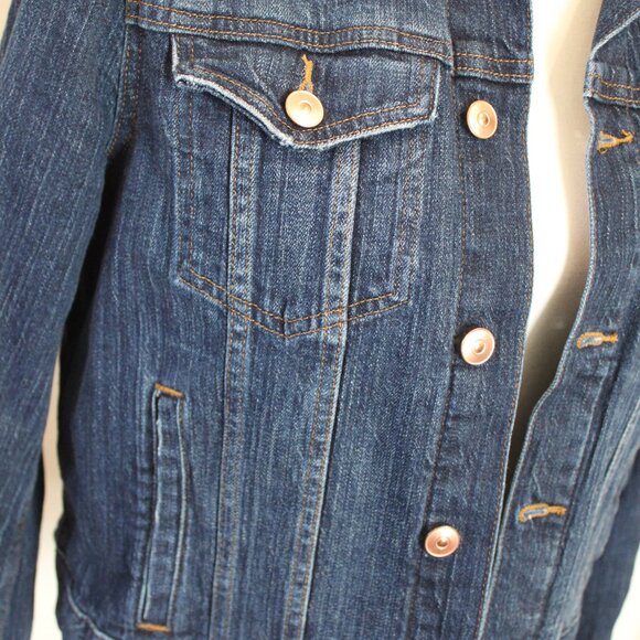 H&M Denim Jacket with Copper Buttons Size 12 - Picture 2 of 9